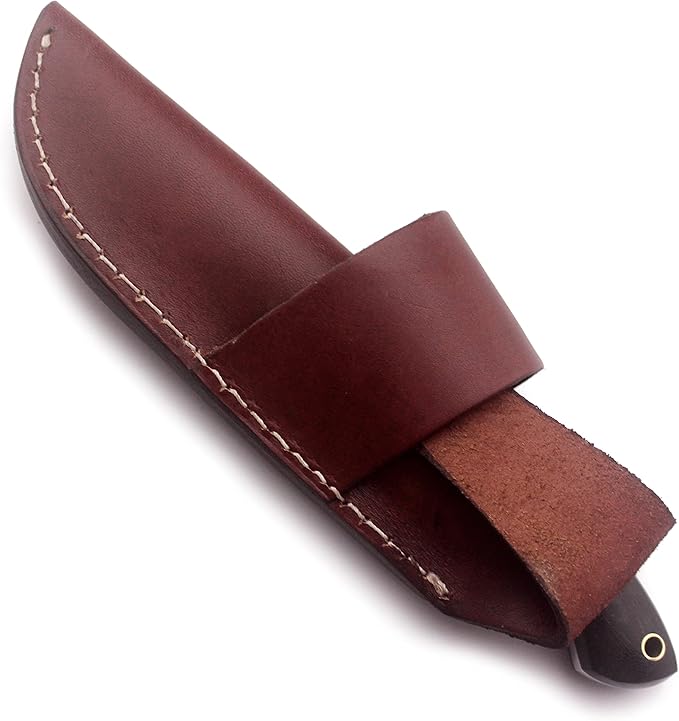 Handmade Damascus Steel Knife for Hunting, Survival,Camping,Bushcrafting and Fishing- Fixed Blade Dagger with Drop Point,Full Tang-Micarta Handle with Cowhide-Leather Sheath DCX 22 -280