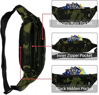 Fanny Pack for Men Women, Waterproof Sports Waist Bag Pack, Belt Bag for Travel Hiking Running