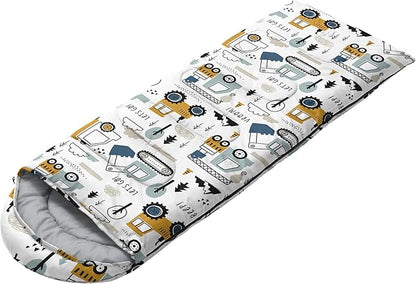 Kids Sleeping Bag for Boys and Girls,Monster Alien Print-Lightweight Warm Portable Outdoor Indoor-Waterproof Cold Weather Resistant Sleeping Bag for Camping Hiking