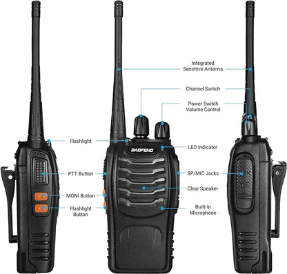 BAOFENG Walkie Talkies BF-888S Two Way Radio Long Range Rechargeable,Portable Radios,Handheld Walkie Talkie for Adults with Flashlight Li-ion Battery and Charger（10 Pack）