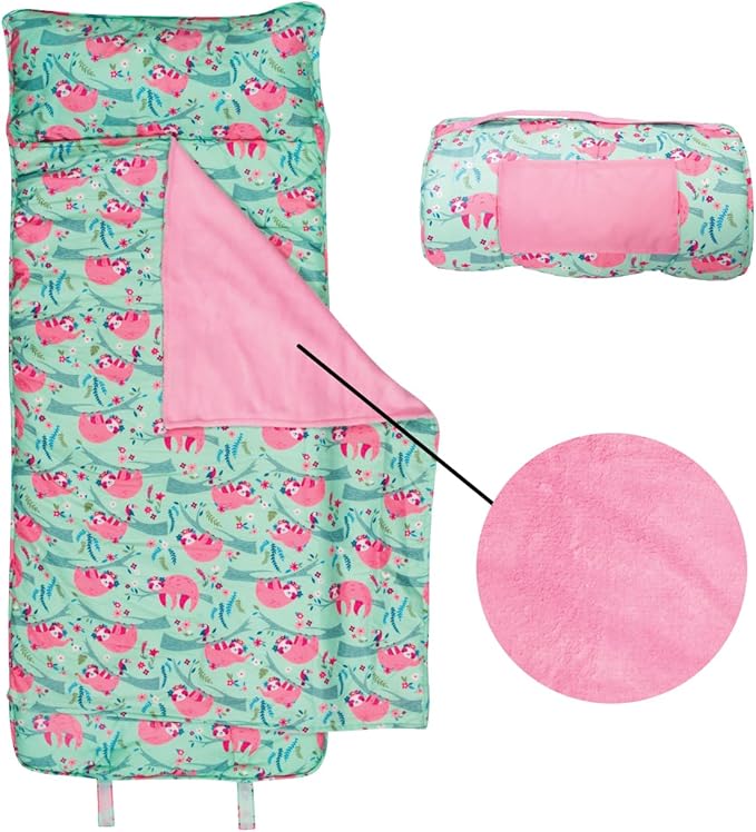 Stephen Joseph, Toddler All Over Print Nap Mat with Soft Blanket and Removable Pillow for Boys & Girls, Kids Sleeping Bag for Elementary, Daycare, Preschool with Carry Handle