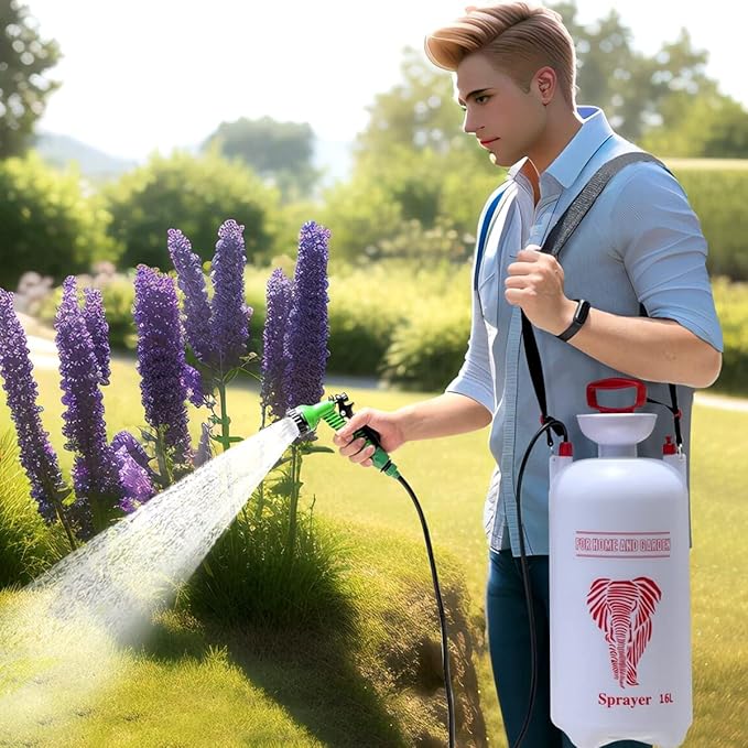 CLICIC 4.2 Gallon Pressure Sprayer with 7 Spray Modes, Camping Shower with Removable Hose and Shower Head for Camping Outdoor Traveling Hiking and Pet Bath