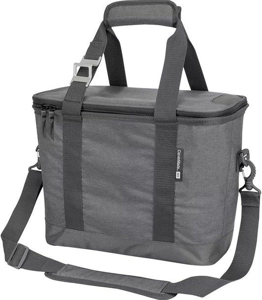 CleverMade Collapsible Cooler Bag, 30 Can Beach & Travel Car Cooler, Folding, Shoulder Strap, Bottle Opener, Great Car Coolers for Travel, Cleans Easy, Leak Proof Bag [Heather Cool Gray/Shadow Gray]