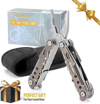 15in1 Multitool Pocket Knife - Amazon Amazon for Men for Men - Portable Heavy Duty Folding Utility Multi Tool - Multipurpose All In One for Camping Survival Travel Home