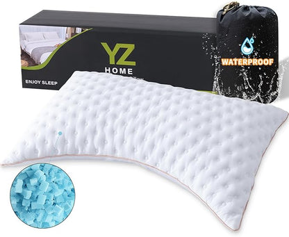 Pillow for Side and Back Sleepers Side Sleeper Pillow for Neck and Shoulder Pain Side Sleeper Bed Pillows Travel Size with Adjustable Shredded Memory Foam Filling
