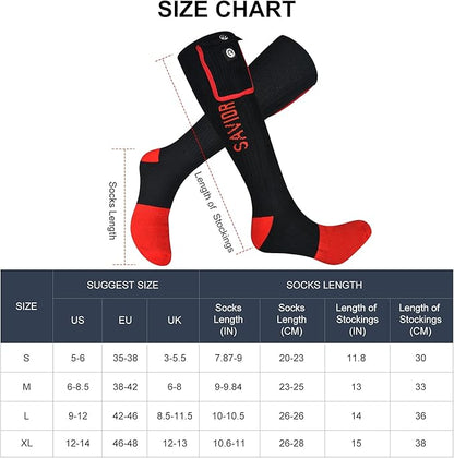 Heated Socks, Battery Rechargeable Electric Heating Socks, Thermal Warm Socks for Men Women Hiking Camping Winter Footwarmers
