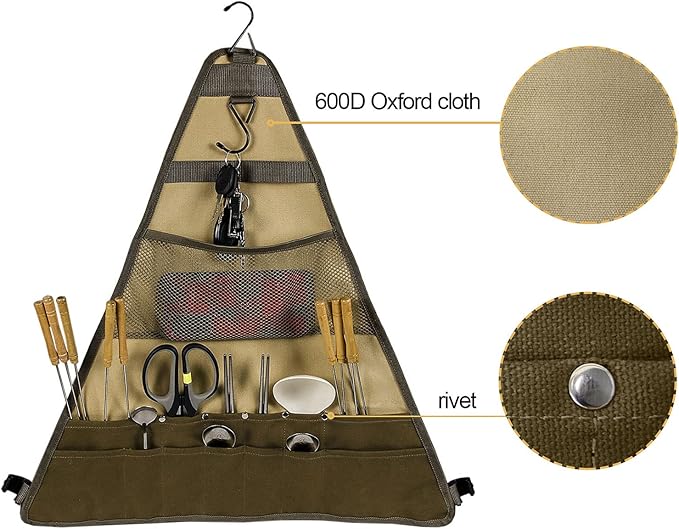 Camping Tableware Storage Bag,Kitchen Cooking Utensil Travel Flatware Organizer