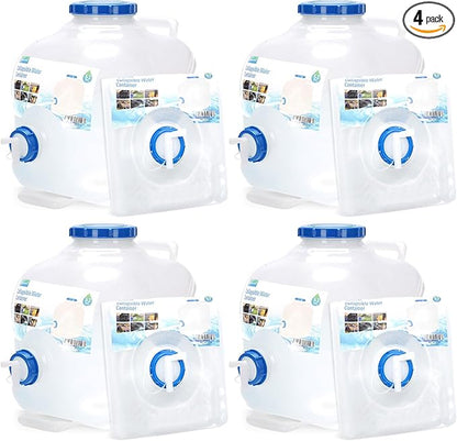 Collapsible Water Container,Potable Water Storage Containers,Water Jug 5.3 Gallon,Camping Water Container with Spigot,Double Handles Foldable Portable Water Jug for Camping,Hiking,Outdoors (4 Pack)