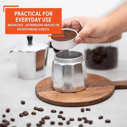 IMUSA USA B120-42V Aluminum Espresso Stovetop Coffeemaker 3-Cup, Silver (Pack of 1)