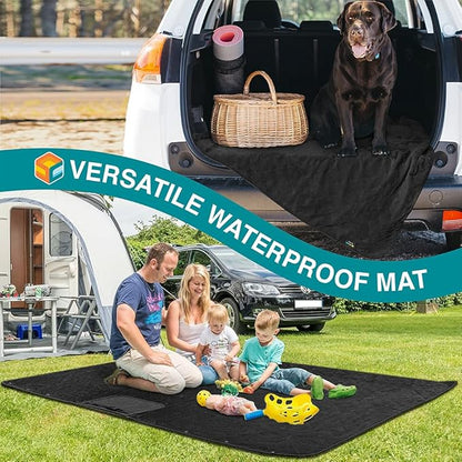 SUN CUBE Large Waterproof Camping Blanket, Fleece Quilted Stadium Blanket for Cold Weather, Windproof Foldable Outdoor Blanket Mat for Picnic, Beach, Pets, Car, 60x80in