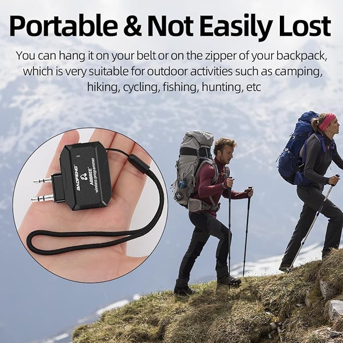 ABBREE Ham Radio Wireless Programmer Adapter for Baofeng UV-5R BF-F8HP 5RM UV-21R K5Plus UV-17R BF-888S AR-152 GM-15 Pro GM-5RH UV-5G Plus Quansheng UV-K5 Handheld Two Way Radio