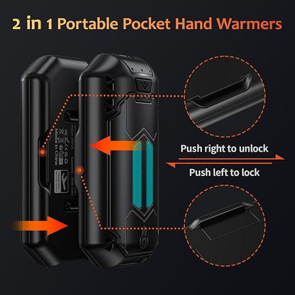 AI Hand Warmers Rechargeable 2 Pack, 6000mAh Electric Hand Warmers with 3 Heat Settings 20Hrs Long Lasting Portable Pocket Heater for Outdoor Camping, Hunting, Golf, Winter Gifts