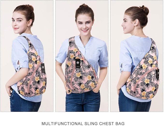 HUA ANGEL Crossbody Sling Bag for Men & Women Lightweight Waterproof Chest Shoulder Bag for Travel Hiking & Everyday Use