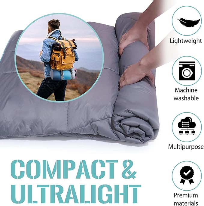 Outdoor Puffy Camping Blanket, Lightweight Down Alternative Puffy Printed Camping Large Ultra Warm Hammock Top Quilt Waterproof Blanket for Traveling Picnic Beach Party Cold Weather (Arizona Fade)