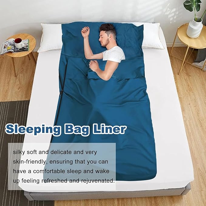 Sleeping Bag Liner, Ultralight Sleeping Bag Liner 86.6 * 35.5 inch Hotel Sleeping Sack for Adults,Ultralight Travel Sheet & Adult Sleep Sack, Camping Sheets Travel Sleep Sack for Backpacking