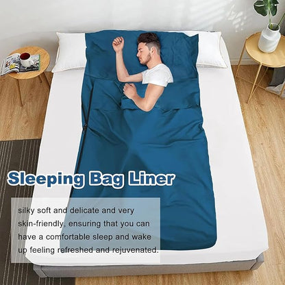 Sleeping Bag Liner, Ultralight Sleeping Bag Liner 86.6 * 35.5 inch Hotel Sleeping Sack for Adults,Ultralight Travel Sheet & Adult Sleep Sack, Camping Sheets Travel Sleep Sack for Backpacking