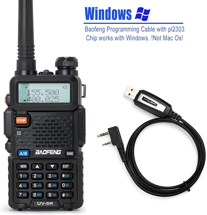 BaoFeng Radio UV-5R 2-Pack Walkie Talkies Include 4 Batteries, Handheld Ham Radio with Greaval GV-771 High Gain Antenna and Programming Cable (Black)