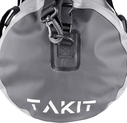 Waterproof Duffle Bag Travel Dry Bag 500D PVC for Motorcycle Tail Kayaking Rafting Boating Swimming Camping Hiking Beach Fishing (Grey, 60L)