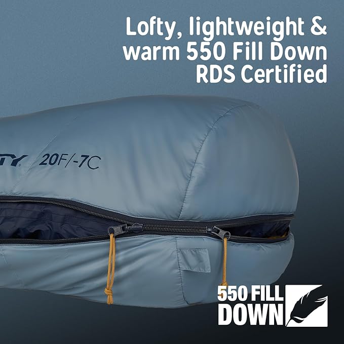 Kelty Supernova Down Sleeping Bag, Compact + Lightweight, Roomy Shape for All Body Types and Sleep Positions, Recycled Shell Fabrics