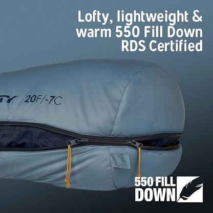 Kelty Supernova Down Sleeping Bag, Compact + Lightweight, Roomy Shape for All Body Types and Sleep Positions, Recycled Shell Fabrics
