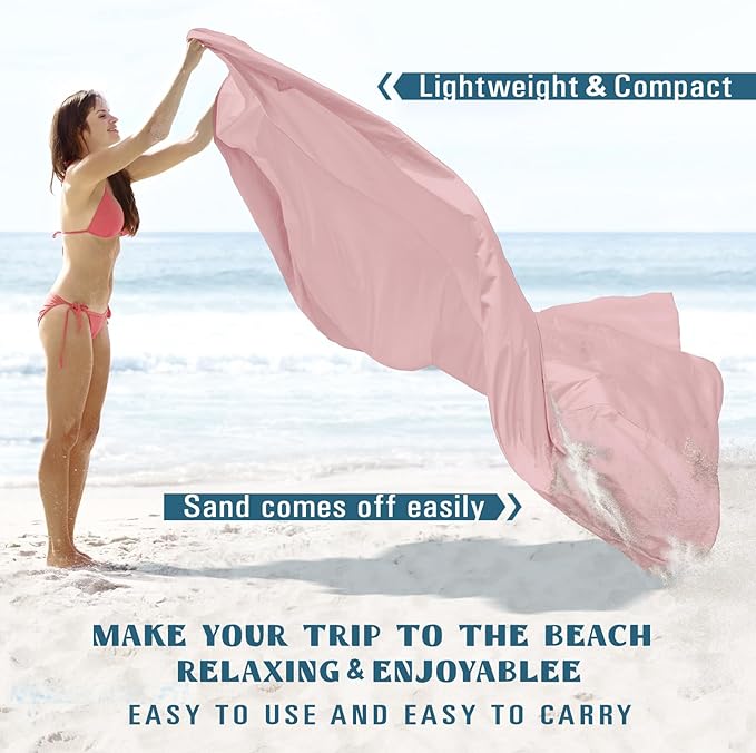 Beach Blanket Sandproof Waterproof 78''×81''1-5 Adults Oversized,Compact Lightweight Durable Beach Mat for Travel Camping Hiking Picnic Blanket