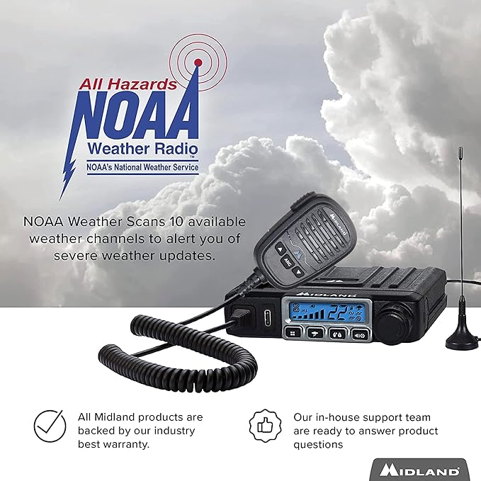 Midland - MicroMobile MXT115 - T71VP3 Farm Radio Bundle - 15 Watt GMRS Two-Way Radio Magnetic Mount Antenna and X-TALKER Two-Way Radio - repeater channels Farm Ranch Combo Pack