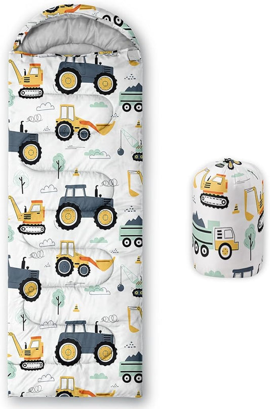 Kids Sleeping Bag for Boys Girls,Cute Puppy Print-Lightweight Warm Portable Outdoor Indoor-Waterproof Cold Weather Resistant Sleeping Bag for Camping Hiking