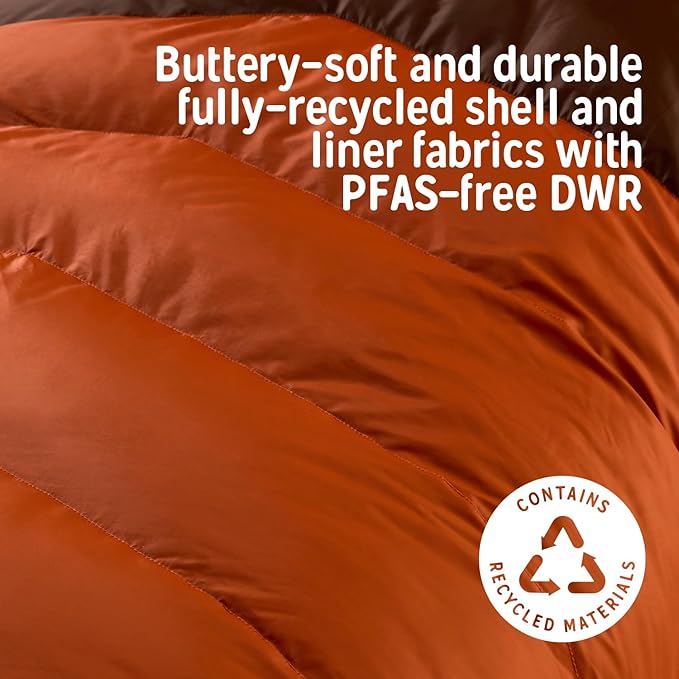 Kelty Supernova Down Sleeping Bag, Compact + Lightweight, Roomy Shape for All Body Types and Sleep Positions, Recycled Shell Fabrics