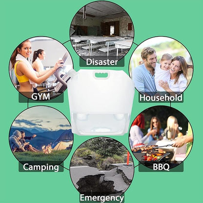 20.8Gallon(80Litres) Water Storage Containers, Foldable Water Bag, BPA-Free, 8PCS-2.6Gallon/10L，Premium Collapsible Water Jug, and Water Containers, for Camping, Hiking, Emergency Water Storage