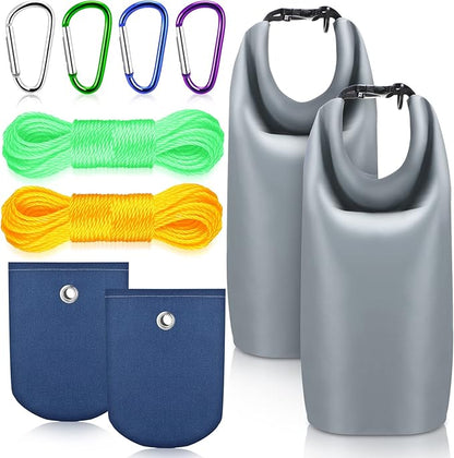 2 Sets Bear Food Bag Hanging System Ultralight Food Bag Hanging System Include 10 L Waterproof Bear Bag for Food Backing, Pulley System, Nylon Ropes and Clips for Camping Backpacking