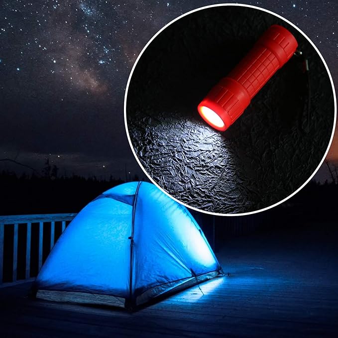 30-Pack Small Mini Flashlight Set, 5 Colors, 9-LED Handheld Flashlight with Lanyard,90-Pack AAA Battery Included for Kids/Night Reading/Party/Camping/Emergency/Hunting(30 Pack)