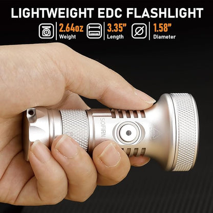 sofirn IF19 Small Flashlight Rechargeable 2000 Lumens, Flashlight Super Bright with SST40 LED, TIR Lens, for Emergency, Outdoor Rescue, Searching, Camping, Hiking