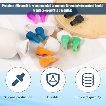 10pcs Bite Valve Replacement for Camelbak, Multicolored Mouthpiece Parts Replacement for Dust Cover Bite Valve Accessories Replacement for Hydration Bladder