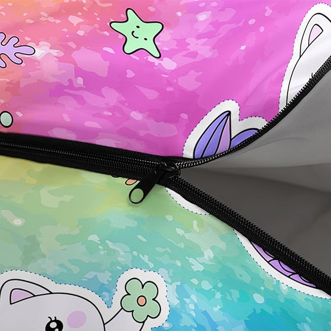 Camping Sleeping Bags,Mermaid Horse Butterfly Starry Sky 3 Season Warm & Cool Weather,Lightweight,Waterproof Sleeping Bags for Adults & Kids,Traveling,and Outdoors,Camping Gear Equipment