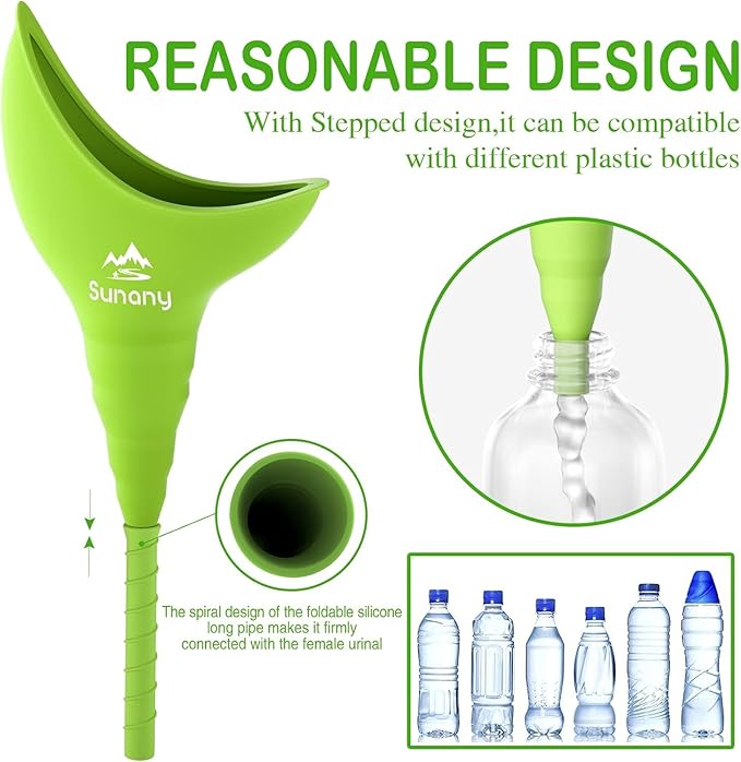 Female Urination Device, Reusable Female Urinal Silicone Women Pee Funnel Allows Women to Pee Standing Up, Portable Womens Urinal is The Perfect Companion for Camping,Outdoor,Travel