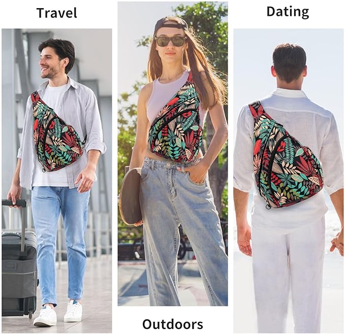 HUA ANGEL Crossbody Sling Bag for Men & Women Lightweight Waterproof Chest Shoulder Bag for Travel Hiking & Everyday Use