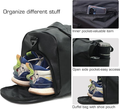 ROTOT Gym Duffel Bag, Gym Bag with Waterproof Shoe Pouch, Weekend Travel Bag with a Water-resistant Insulated Pocket