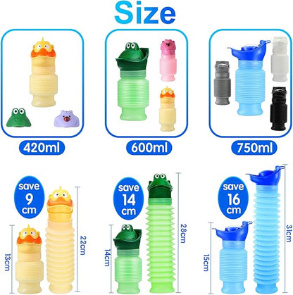 Scalable Emergency Urinal, 750ml Portable Toilet for Car, Portable Mini Outdoor Camping Travel Shrinkable Personal Mobile Toilet Potty Pee Bottle for Kids Adult