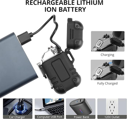 Extremus Blaze 360 USB Rechargeable Electric Arc Plasma Lighters - Waterproof & Windproof for Camping, Hiking, Outdoor Adventures
