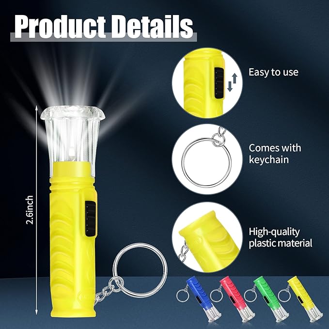 Geelin 200 Pcs Mini Flashlight Keychain 6 Colors Flashlight Small LED Torch Keyring Flashlights for Hiking Camping Party Favors Travel Night Reading Dog Walking Goody Bag Stuffers