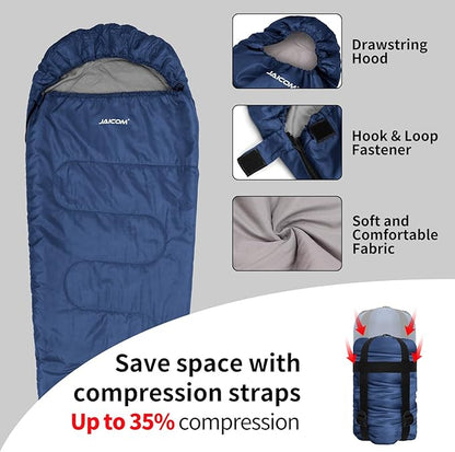 Cold Weather Mummy Sleeping Bag 15°F Extreme 3-4 Season Sleeping Bag for Adults - 0 Degree Winter Sleeping Bag, Machine Washable for Hiking Backpacking & Outdoor Activities