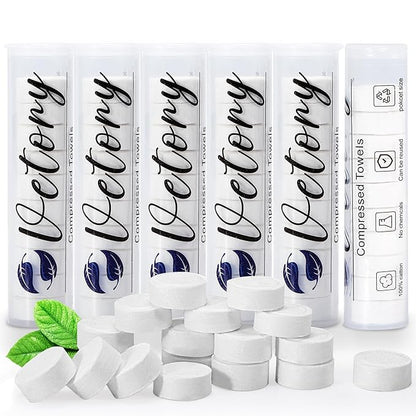 100PCS Compressed Towels,Coin Tissues,Disposable Toilet Paper Tablets with 10 Carrying Cases,Compressed Cotton Coin Tissue Towel Soft & Odor Free for Home Beauty Salon Travel Camping