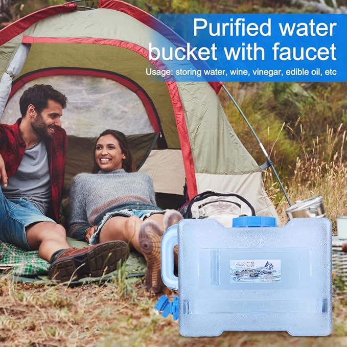 Water Storage Containers, Camping Water Container, Portable Water Tank with Faucet Camping Bucket with Tap Water Jug with Spigot BPA Free Emergency Water Storage for Outdoor Camping Hiking