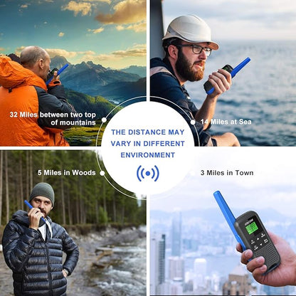 Adults Walkie Talkies Long Range - GOCOM G600 FRS IPX4 Waterproof Two Way Radio Rechargeable with 22 Channel, NOAA Weather Alerts and Flashlight for Outdoor Camping Biking Hiking (G600-4Pack)