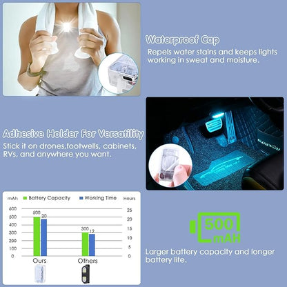 1797 Clip On Running Lights for Runners LED Hands Free Flashlight Night Safety Lamp for Dog Walking Jogging Hiking Running Gear Accessories USB Rechargeable RGB Pack of 4