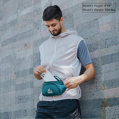 TORCH Mens Fanny Pack Crossbody - Waist Bag for Women with Compass Survival, Small Lightweight Bum Bag for Walking, Jogging, Running, Travelling - Vallejo (Tosca)