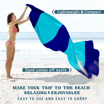 Beach Blanket Sandproof Waterproof 10'×9' 1-8 Adults Oversized,Compact Lightweight Durable Beach Mat for Travel Camping Hiking Picnic blanket
