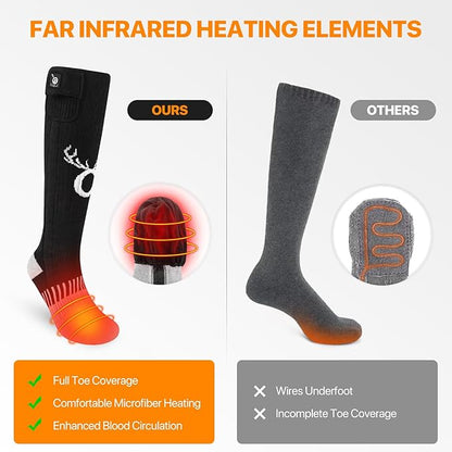 SNOW DEER Heated Socks,Men Women Electric Battery Socks Foot Warmer