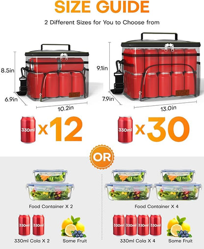 HOTOR Insulated Lunch Box for Men & Women - Leak-Proof Cooler Lunch Bag with 4 Pockets, Adjustable Strap, Ideal for Work, Picnic, Travel - Large, Cationic Green, 13.0"×7.9"×9.1"