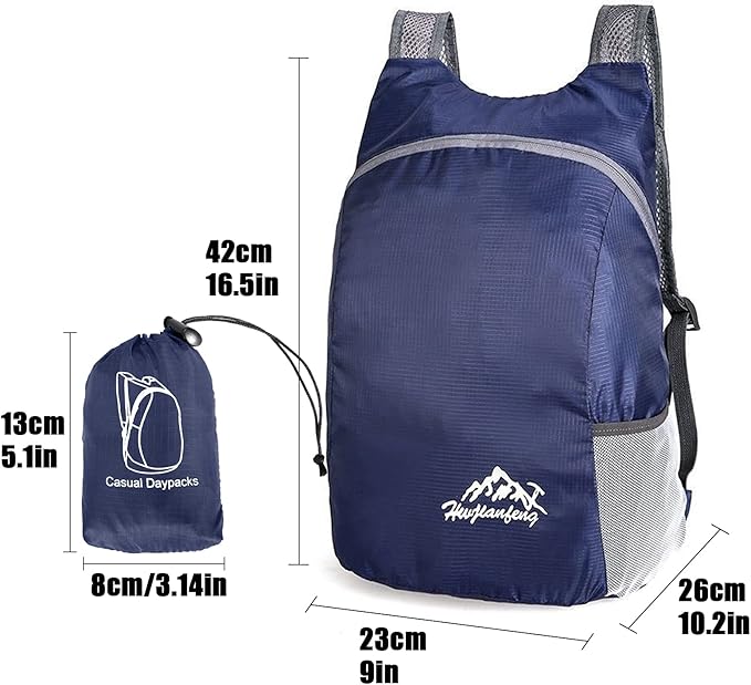 20L Ultra Lightweight Foldable Backpack Small Hiking Rucksack Ultralight Water Resistant Travel Packable Daypack for Men Women for Outdoor Sport Travelling Walking Hiking Camping Biking